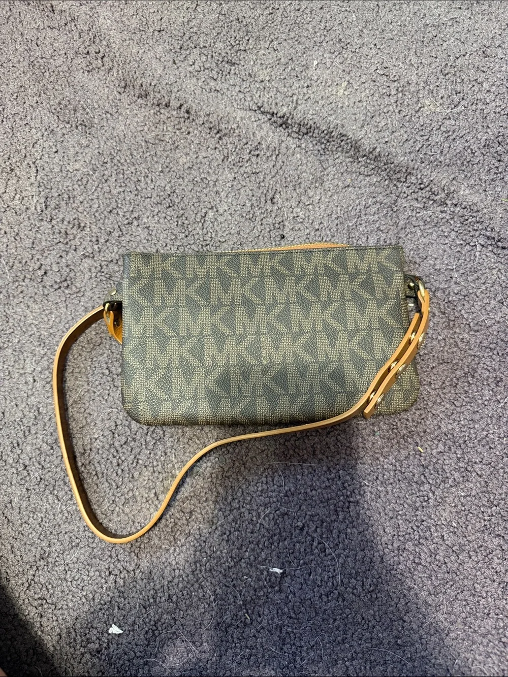 Michael Kors Brown Logo Chain-Accent Belt Bag